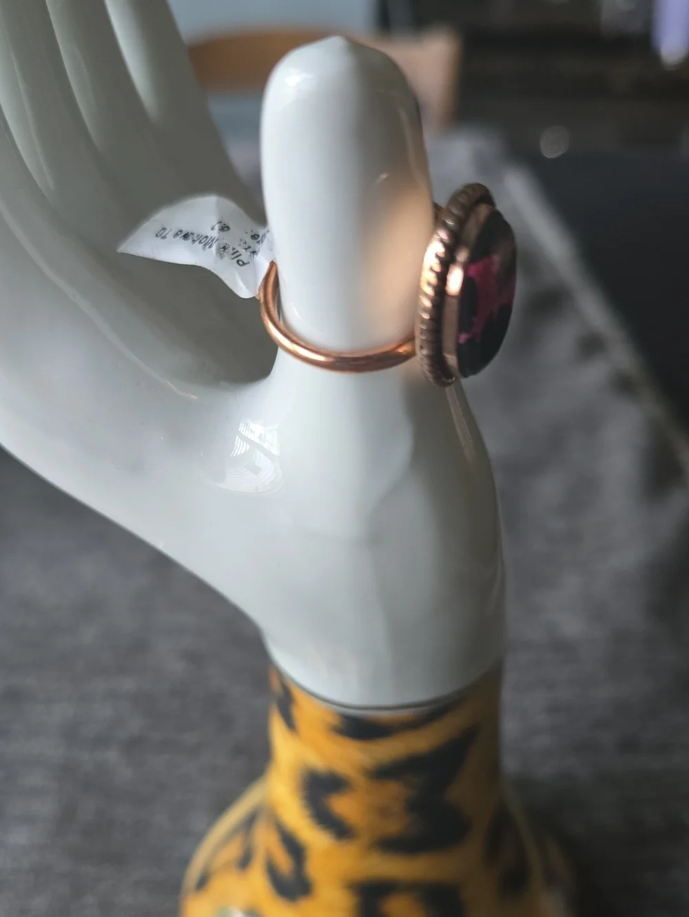 Copper~Pink Mohave TQ Stone Ring~Adjustable~NWT